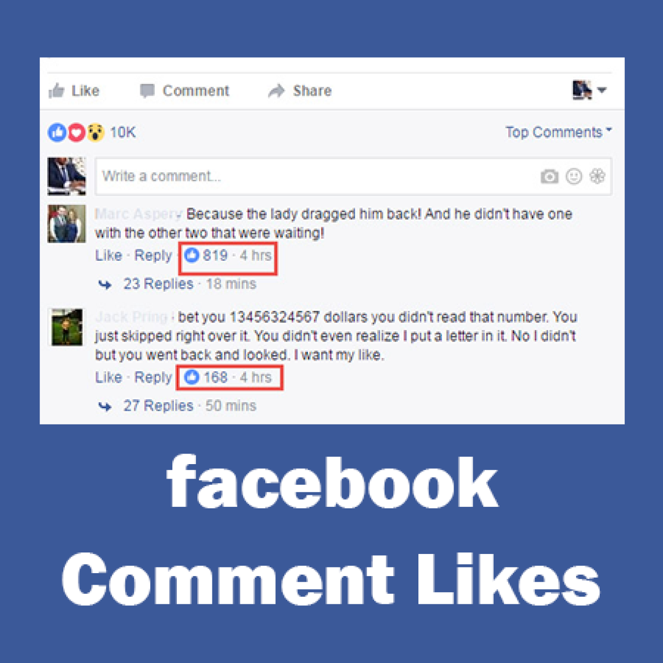 1000 Facebook Comment Likes kaufen