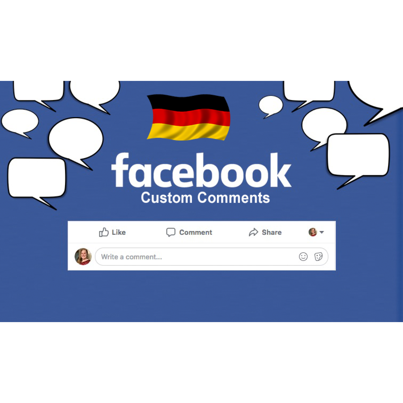 50 Deutsche Facebook Benutzerdefinierte Kommentare kaufen